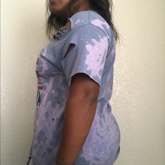 one of a kind • bleach dye-distressed california t - Picture 3 of 7
